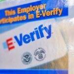 graphic image of E-Verify labor law poster about Form I-9